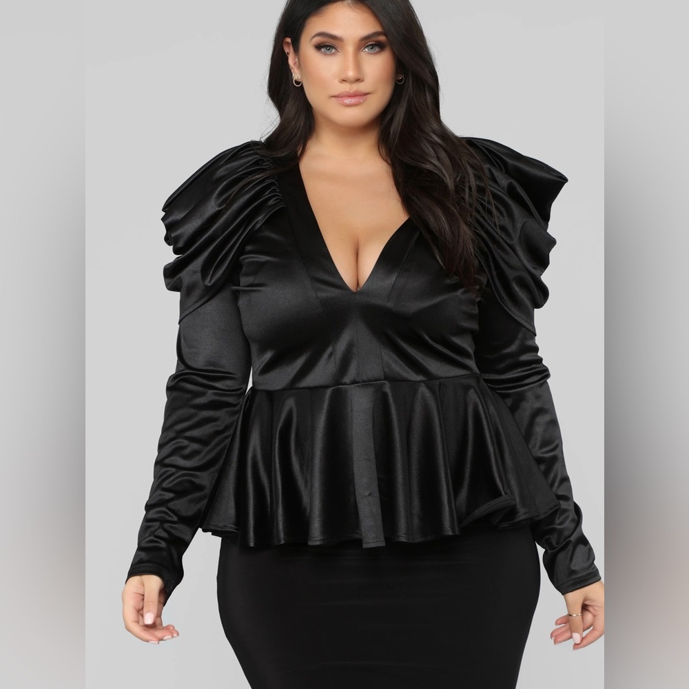 Black Peplum Top